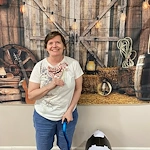 Long House senior living community offering independent living and respite care in Erlanger, KY, resident event with photo backdrop