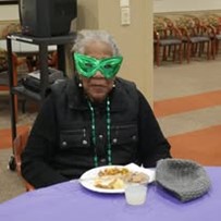 Ascension Living Alexian Village of Milwaukee Senior Living in Wisconsin resident with a green mask on