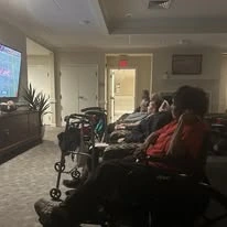 Sonata Coconut Creek seniors watching the super bowl together