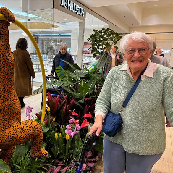 Residents at a Waters on 50th supported outing to Bachman's Flower Show
