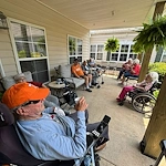 Charter Senior Living of Cleveland residents enjoying time outside