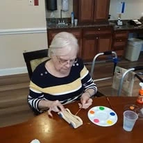 Ascension Living Valley Residence Senior Living in Chattanooga, Tennessee resident painting