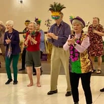 Ascension Living Alexian Village Tennessee Senior Living, independent living, assisted living, memory care, and continuing care retirement community (CCRC) in Signal Mountain, TN, residents learning a new dance