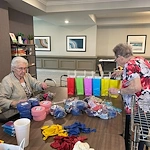 Calumet Trace - a Charter Senior Living Community residents giving back to the community by making gift bags