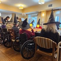 Ascension Living Lakeshore at Siena Memory Care Senior Living in Racine, Wisconsin residents at a Halloween party