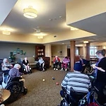 Ascension Living Lakeshore at Siena, assisted living and memory care, Racine, WI, residents playing a game