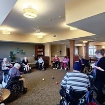 Ascension Living Lakeshore at Siena Memory Care Senior Living in Racine, Wisconsin residents playing a game