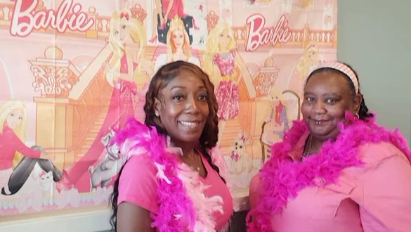Grace Point Place Assisted Senior Living Memory Care in Oak Lawn, IL Residents and Staff Have a Blast at Their "Barbie" Party!