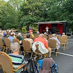Brookdale Franklin Independent Living in Franklin, TN, residents enjoying a community event with live music