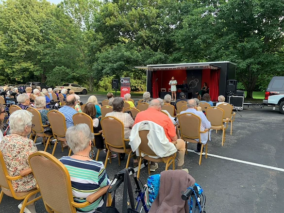 Brookdale Franklin Independent Living in Franklin, TN, residents enjoying a community event with live music