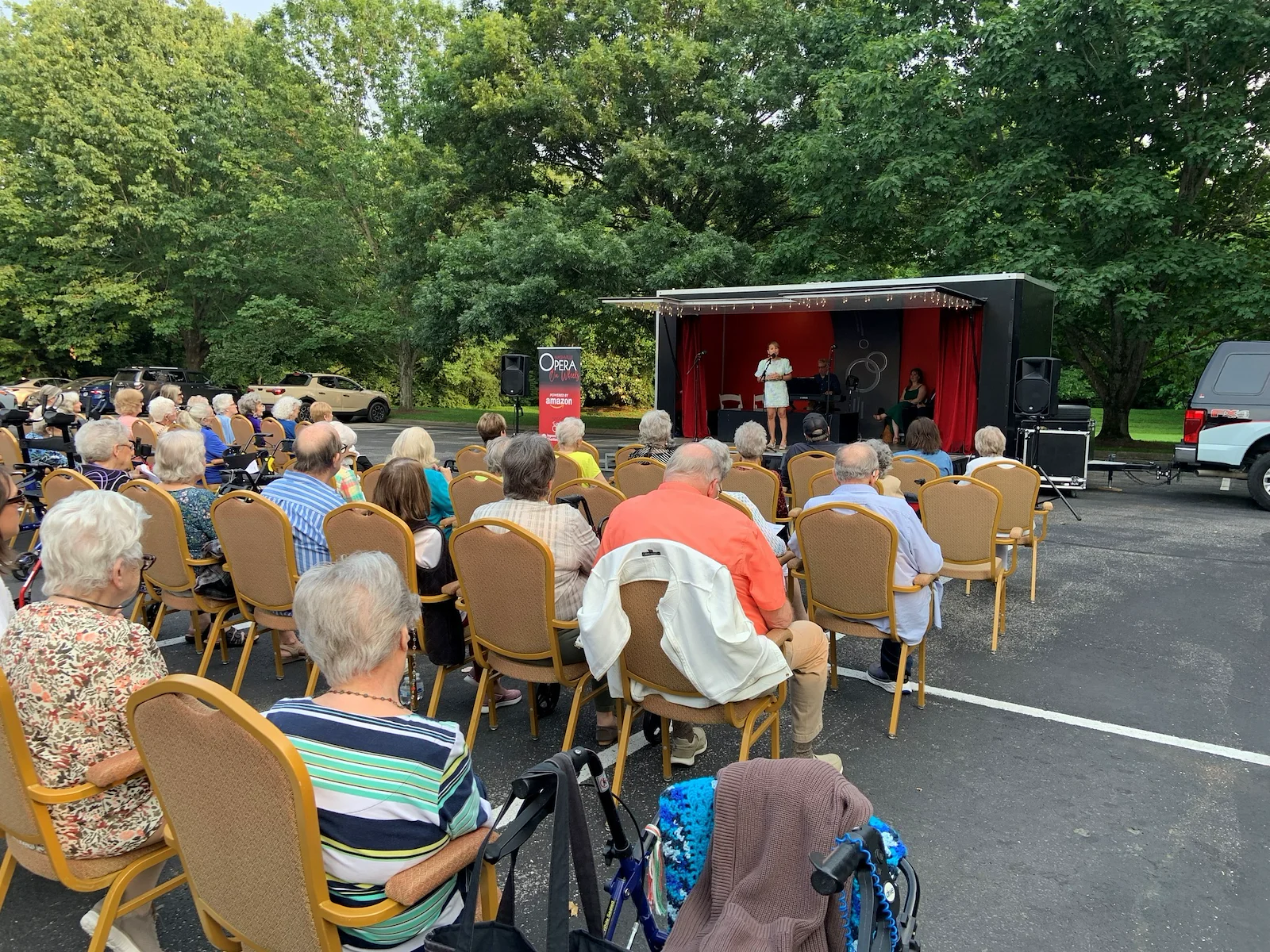 Brookdale Franklin Independent Living in Franklin, TN, residents enjoying a community event with live music