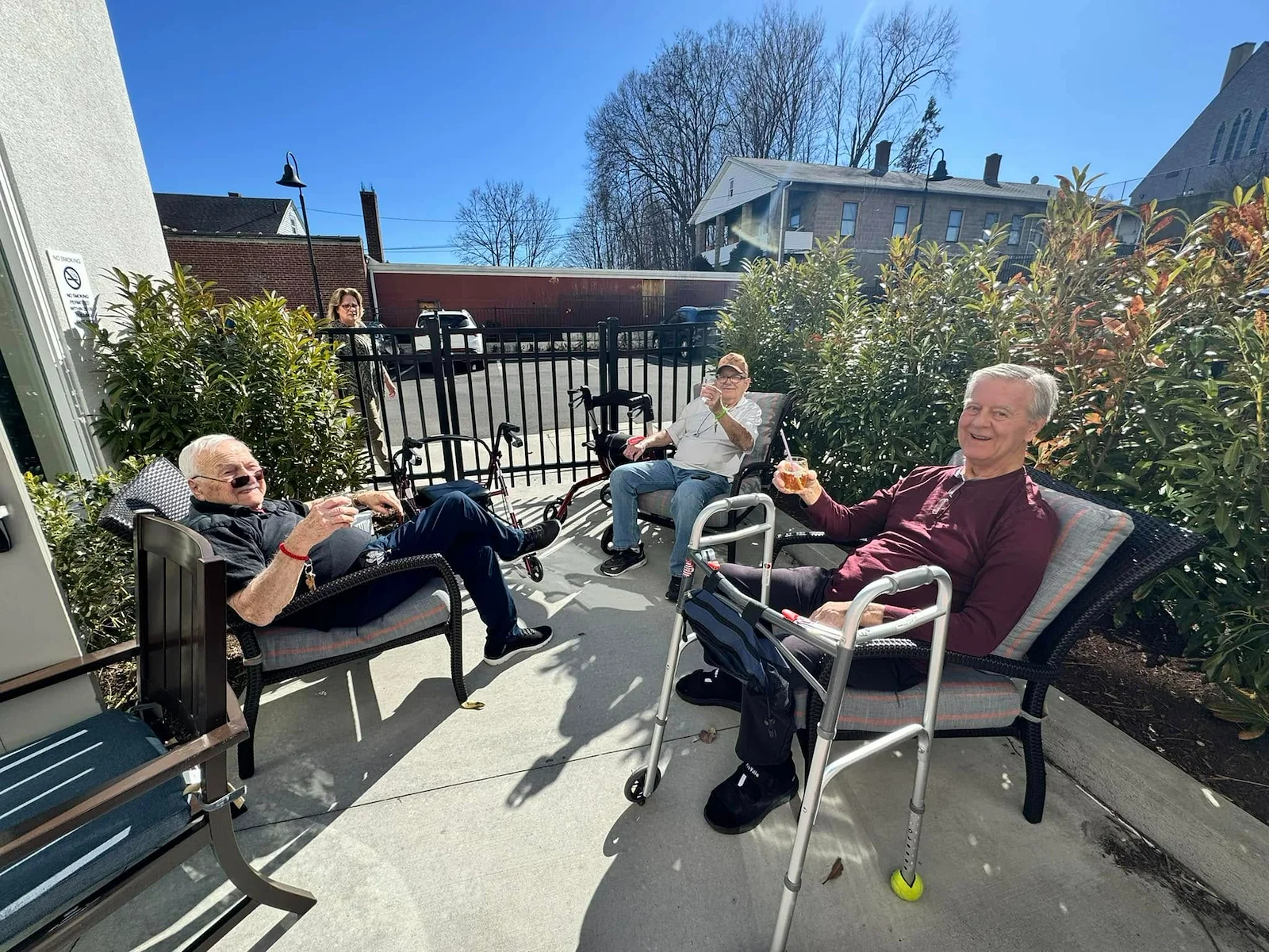 KindCare at Bristol, CT, residents enjoying time outdoors