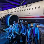 Williams Place Gracious Retirement Living Hawthorn Senior Independent Living in Davidson, North Carolina residents touring an airplane