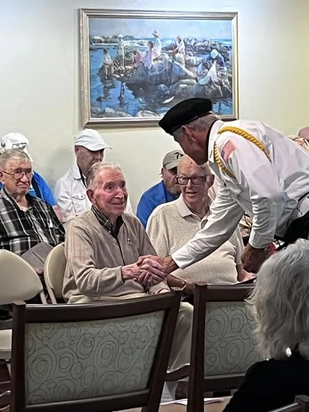 Some of the residents of Village at the Oaks were honored at their Veteran's Day Program
