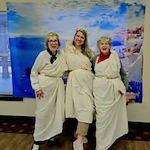 Ashwood Meadows Independent Living Hawthorn Senior Living in Johns Creek, Georgia residents and staff dressed up for a Greek party