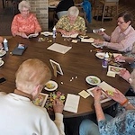 Residents of the Waters of Pewaukee created button easter eggs and played bingo