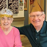 Harvester Place Senior Assisted Living Memory Care in Burr Ridge, IL resident having a party