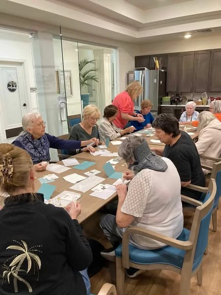 The Blake at Panama City Beach residents enjoyed Craft Corner with Peggy making easter cards