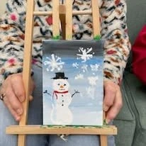 Parkrose Chateau Gracious Retirement Living Hawthorn Senior Independent Living in Portland, Oregon snowman painting on an easel