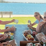 Hidden Lakes Senior Living Community Vero Beach, FL, residents enjoy a picnic outdoors