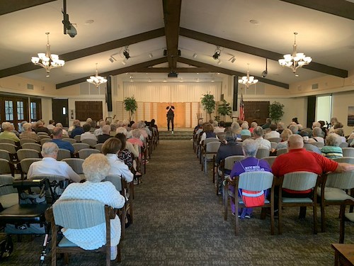 Covenant Living at Mount Miguel in Spring Valley, CA, residents enjoying entertainment