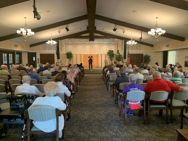 Covenant Living at Mount Miguel in Spring Valley, CA, residents enjoying entertainment