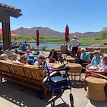 Estrella Estates Gracious Retirement Living Hawthorn Senior Independent Living in Goodyear, Arizona residents lounging outside