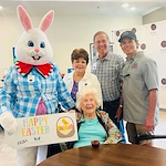 The Blake at Lafayette residents enjoying a visit from the easter bunny