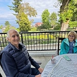 Fieldstone Memory Care of Bainbridge residents enjoy celebrating outdoors