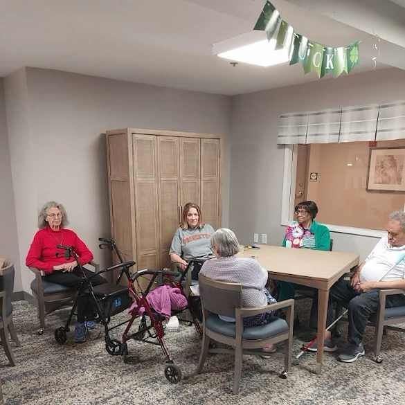Residents enjoy some live music at their St. Patrick's Day celebration at Regency House