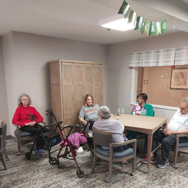 Residents enjoy some live music at their St. Patrick's Day celebration at Regency House