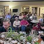 American House Stone senior living community offering independent living and respite care in Rochester Hills, MI, residents enjoying musical entertainment