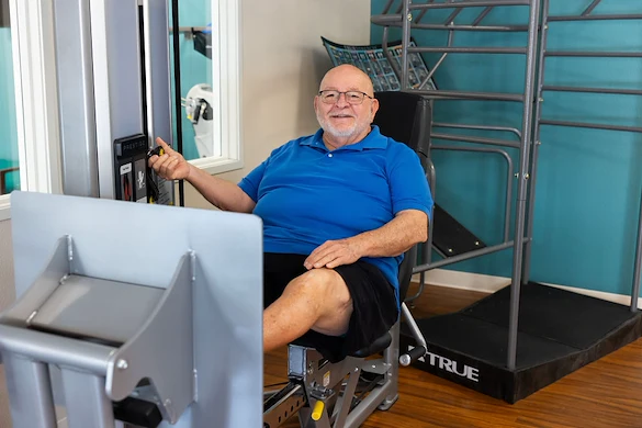 Photo of resident in the fitness center at Fellowship Square Surprise