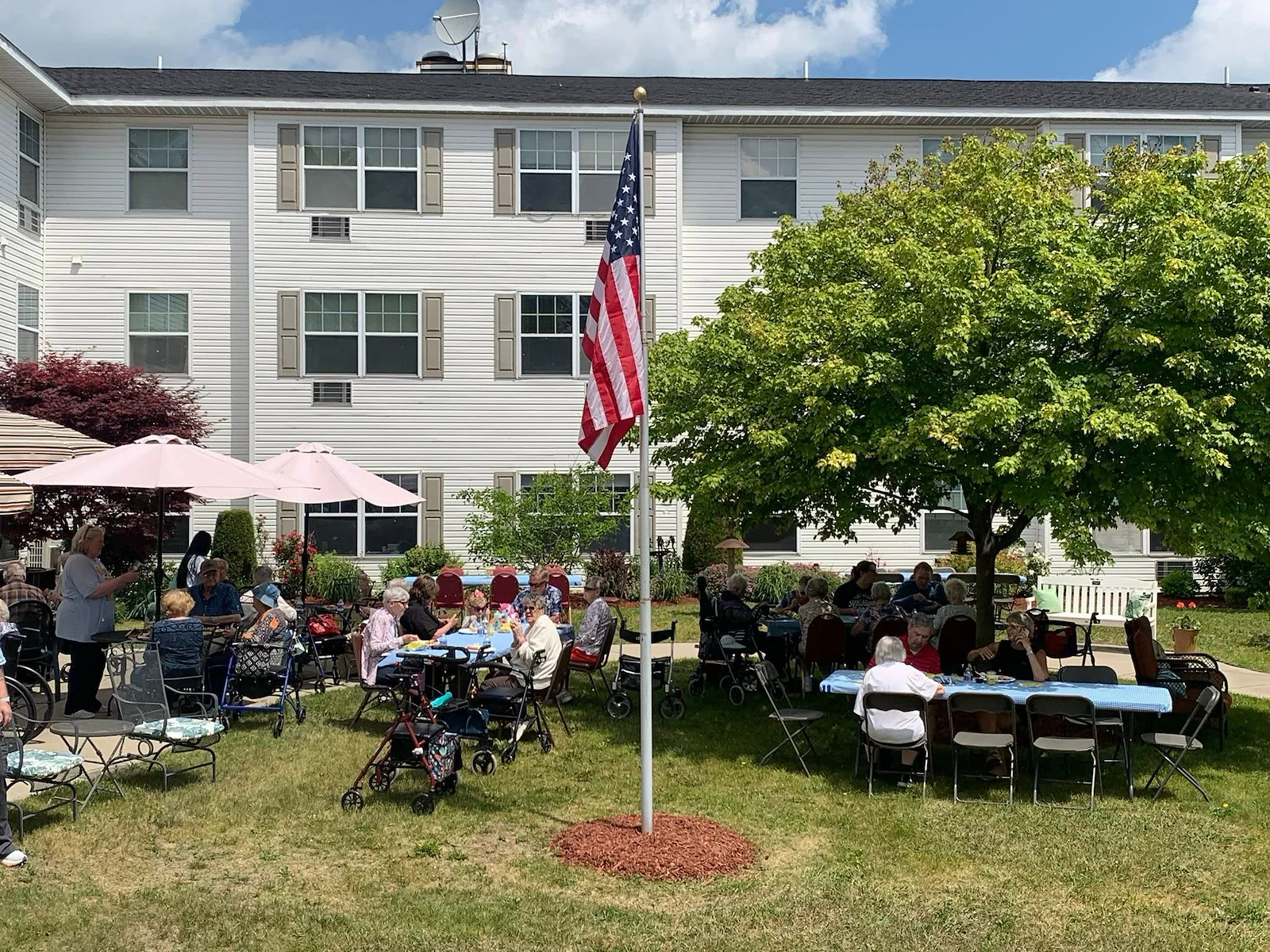 Mercy Village residents enjoy celebrating outside