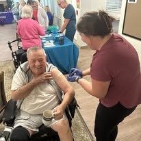 alishan Gracious Retirement Living Hawthorn Senior Independent Living in Spring Hill, Florida resident getting a vaccinations