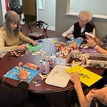 American House Elmwood, senior living community offering independent living, assisted living, memory care, and respite care in Rochester Hills, MI, residents doing arts and crafts