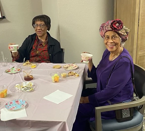 Residents at Regency House enjoy each others company over an afternoon tea