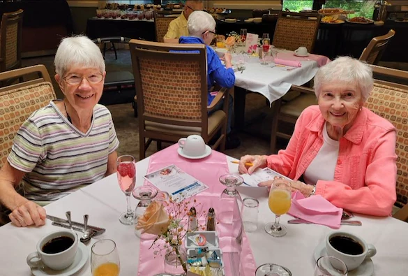 Addolorata Villa, continuing care retirement community offering independent living, assisted living, and memory care in Wheeling, IL, residents smiling