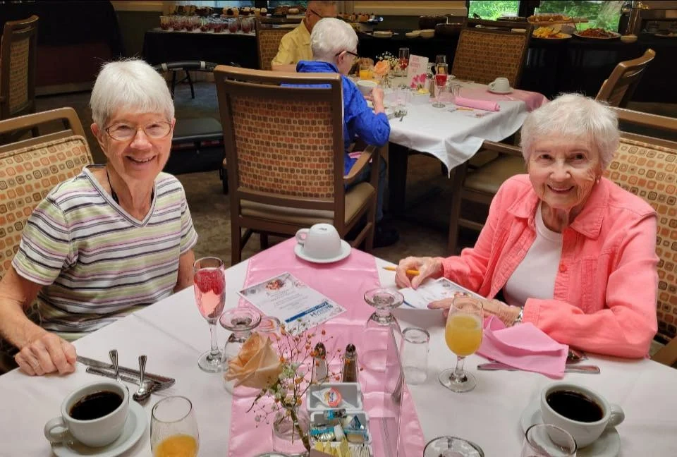Addolorata Villa, continuing care retirement community offering independent living, assisted living, and memory care in Wheeling, IL, residents smiling