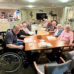 Charter Senior Living of Fredericksburg, Virginia, residents receiving religious services through a Bible Study