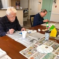 Ascension Living Valley Residence Senior Living in Chattanooga, Tennessee residents painting