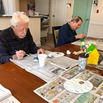 Ascension Living Valley Residence Senior Living in Chattanooga, Tennessee residents painting