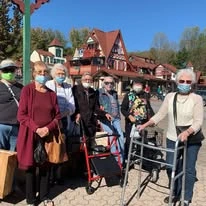 Linwood Estates Gracious Retirement Living Hawthorn Senior Independent Living in Lawrenceville, Georgia residents out for a walk