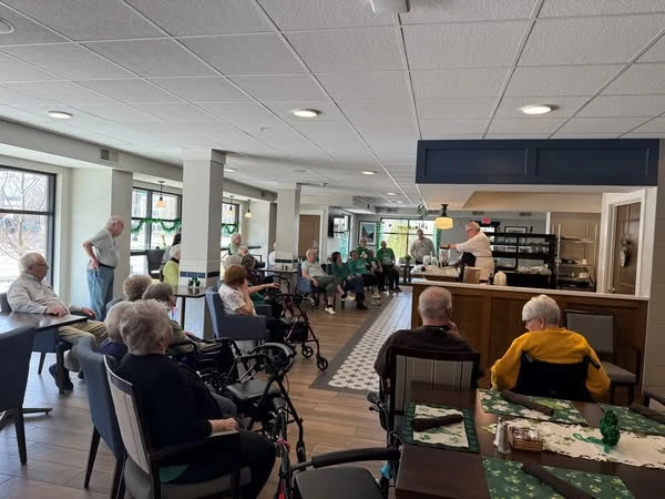 Water of Oak Creek residents celebrating St. Patrick's day with shamrock shakes