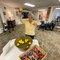 Chesterfield Heights Gracious Retirement Living Hawthorn Senior Independent Living in Midlothian, Virginia resident playing a duck game