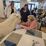 Astral at Franklin, senior living community offering independent living, assisted living, and memory care in Franklin, IN, residents enjoy a fun visitor