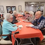 Hudson Estates Gracious Retirement Living Hawthorn Senior Independent Living in Lansdale, Pennsylvania residents chatting