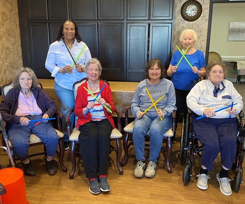 American House Stone Independent Senior Living in Rochester Hills, MI residents playing a game