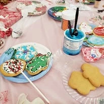 Christmas cookie decorating at Maple Ridge Gracious Retirement Living Hawthorn Senior Independent Living in Cedar Park, Texas