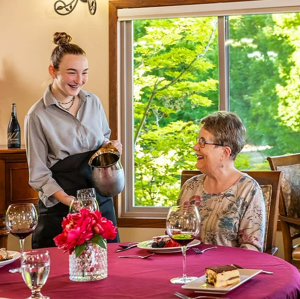 Hillside Senior Living in McMinnville, OR, resident experiencing wonderful dining service